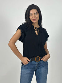 Polera Algodón Cuello V con Faroleos