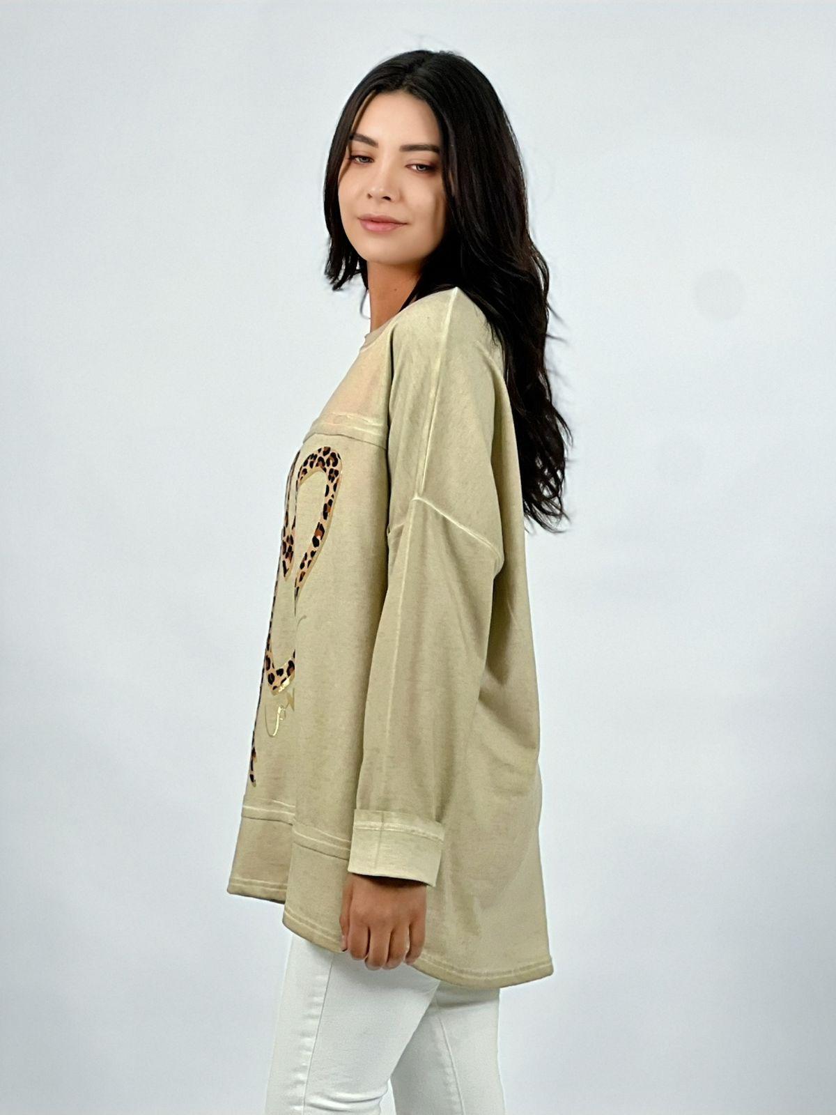 Polerón Algodón Doble Corazón Print