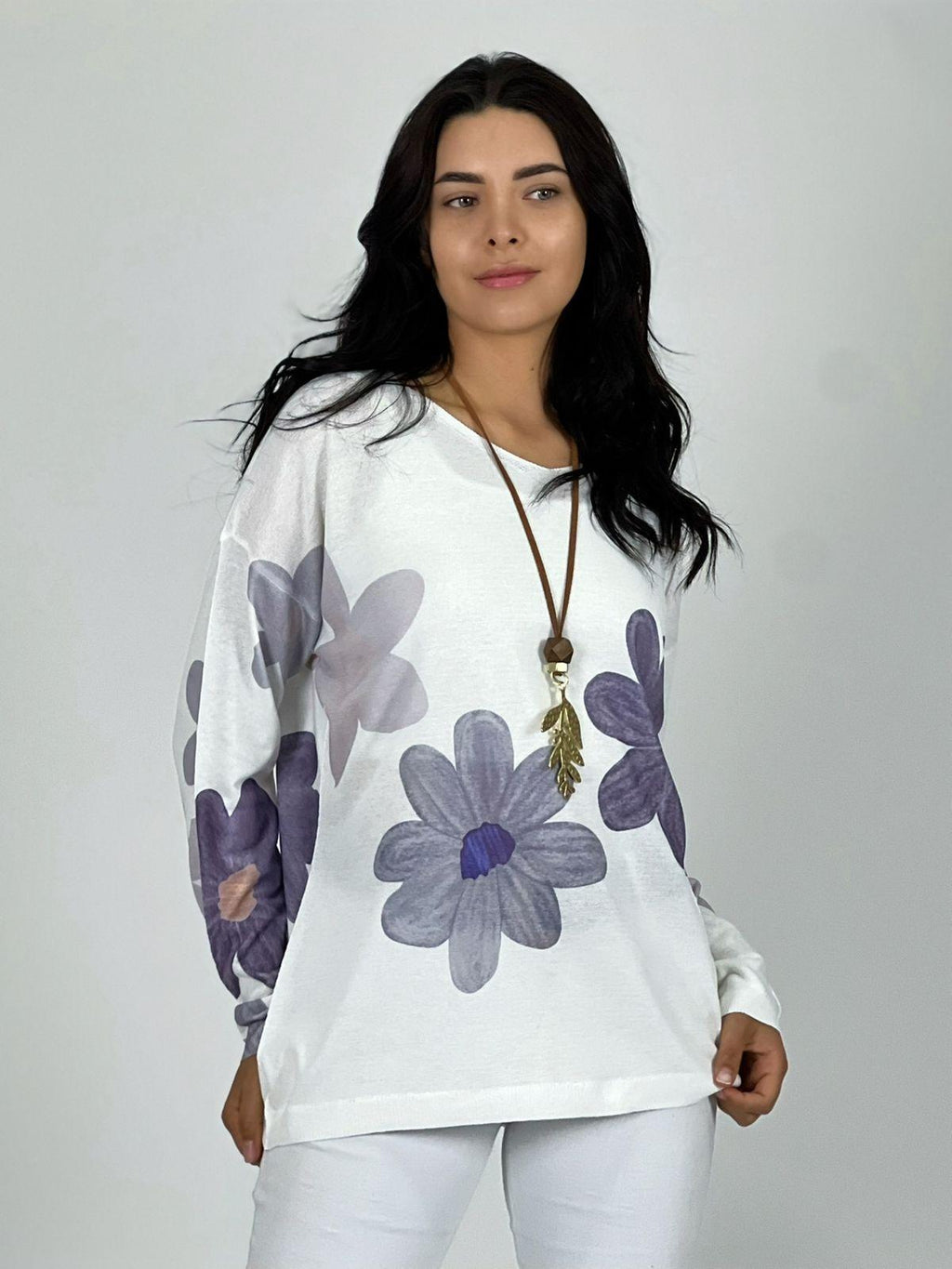 Sweater de Hilo con Flores