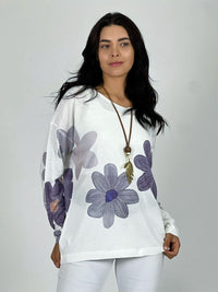 Sweater de Hilo con Flores