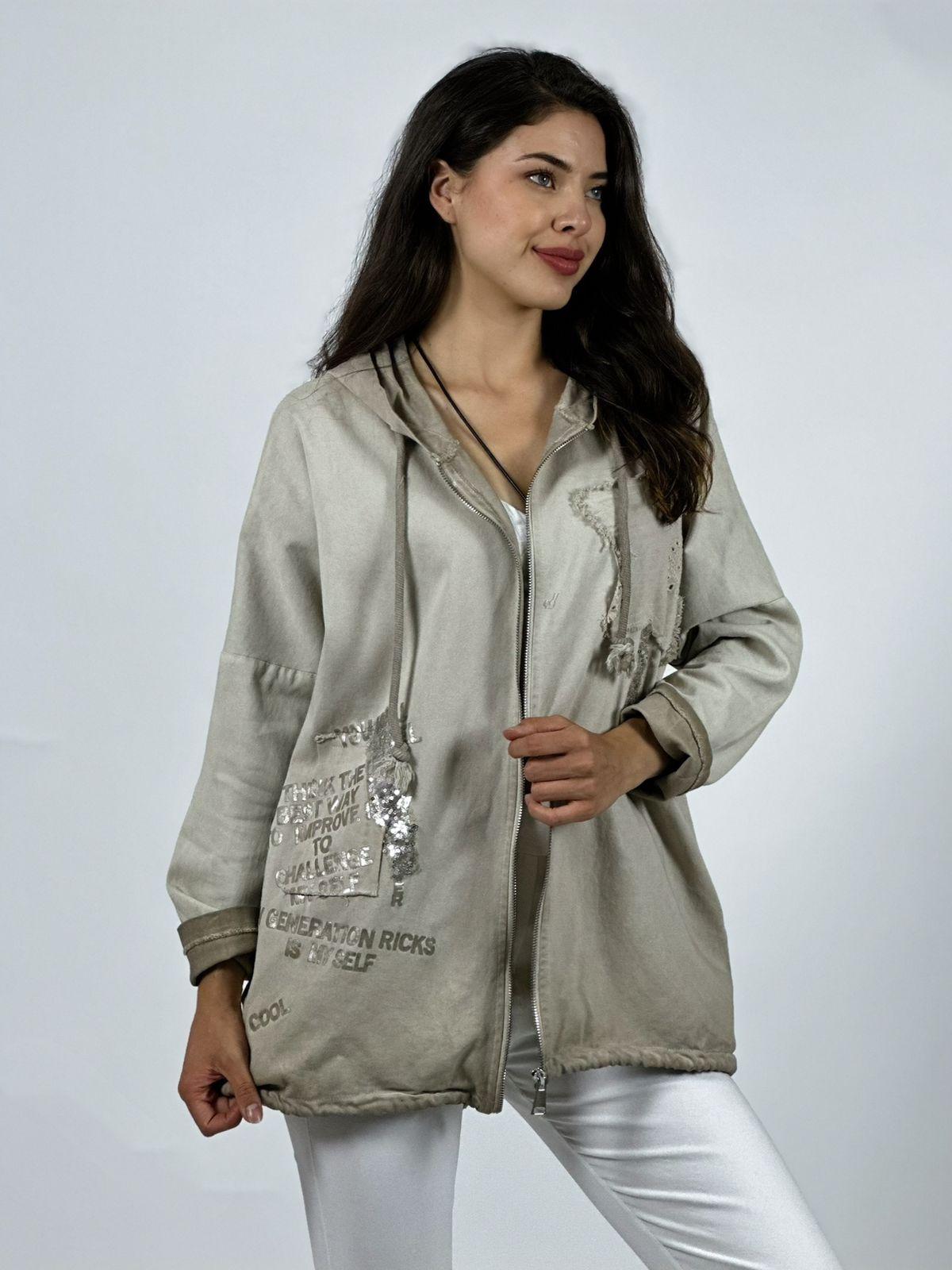 Polerón Algodón Con Cierre y Letras