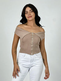 Polera Top Con Cierre