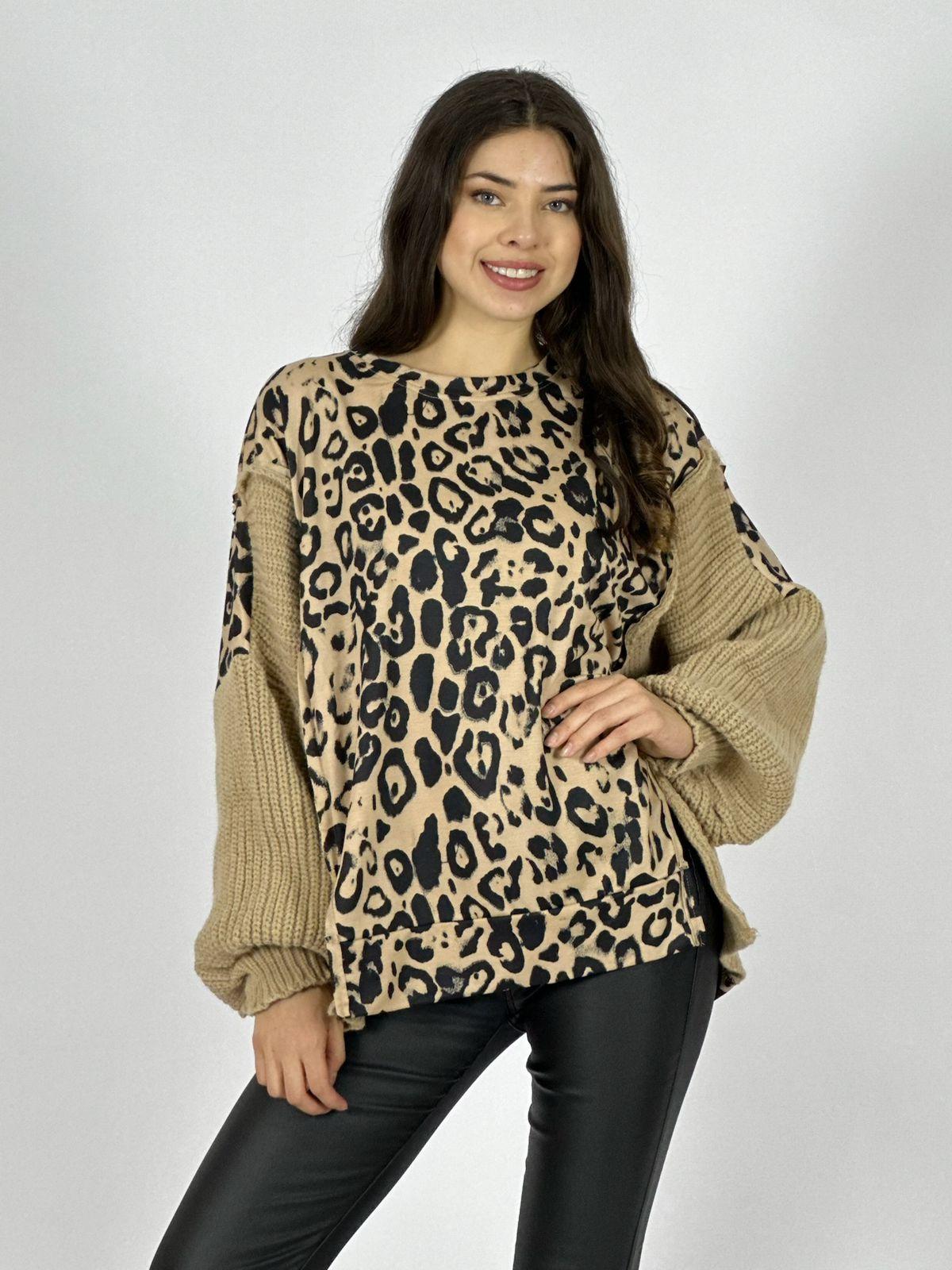 Sweater Tejido Lana Torso Print