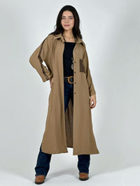 Blusón Camisero Tela Cey Con Detalles Brillantes