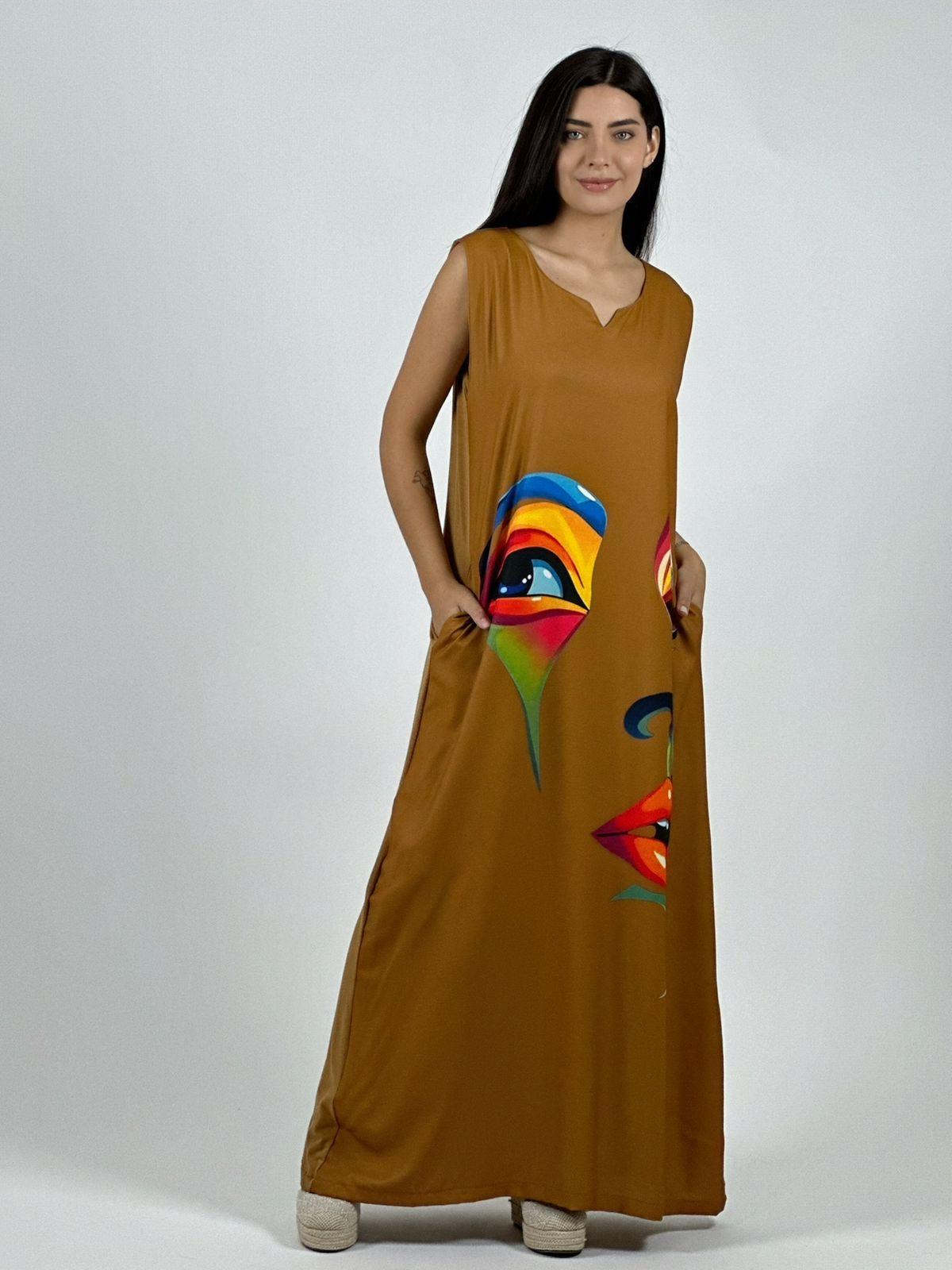 Vestido Sublimado Rostro Colorido