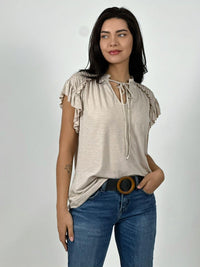 Polera Algodón Cuello V con Faroleos