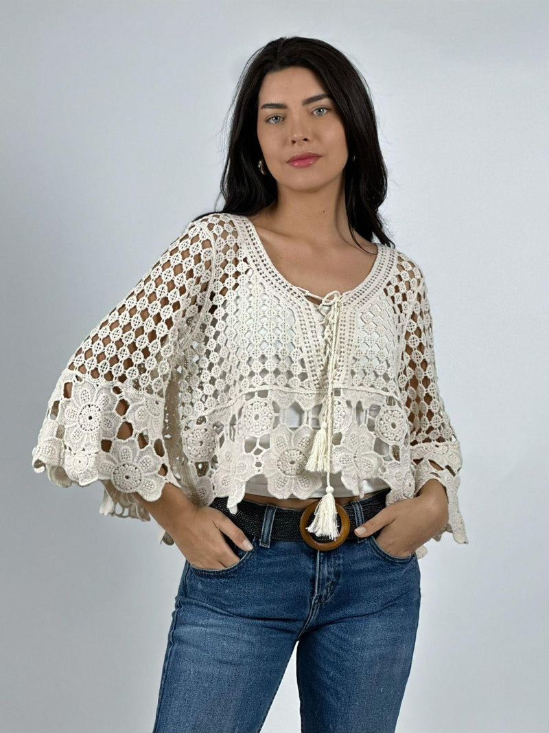 Polera Crochet Amarrada