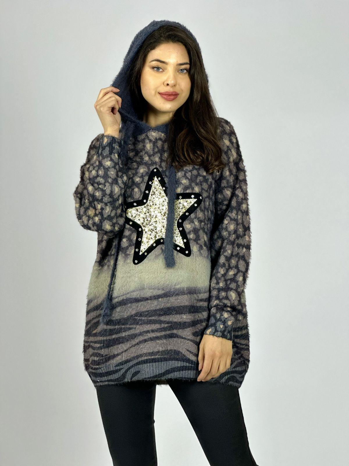 Polerón Cashmere Print Estrella Brillos