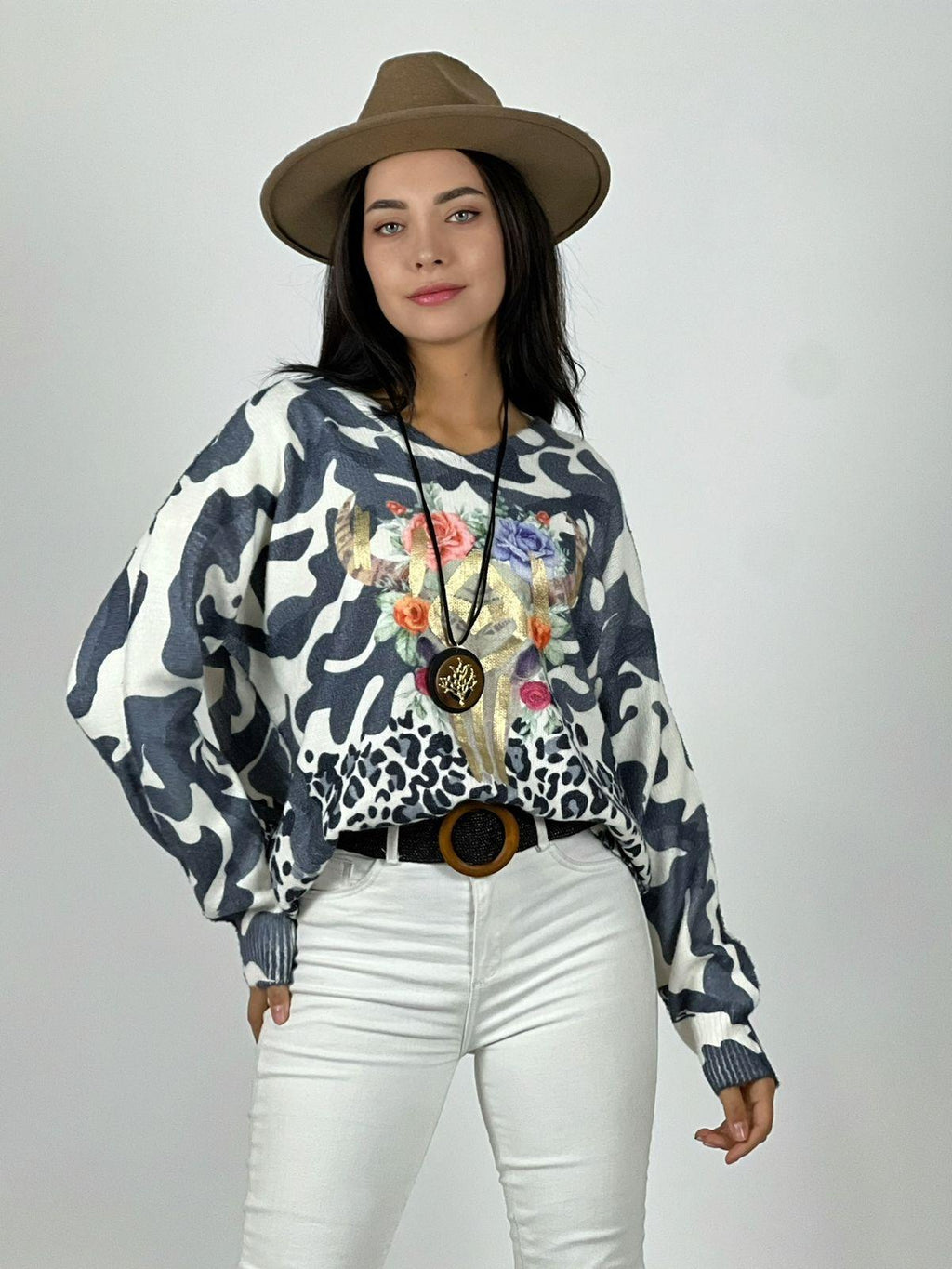 Sweater Cashmere Print