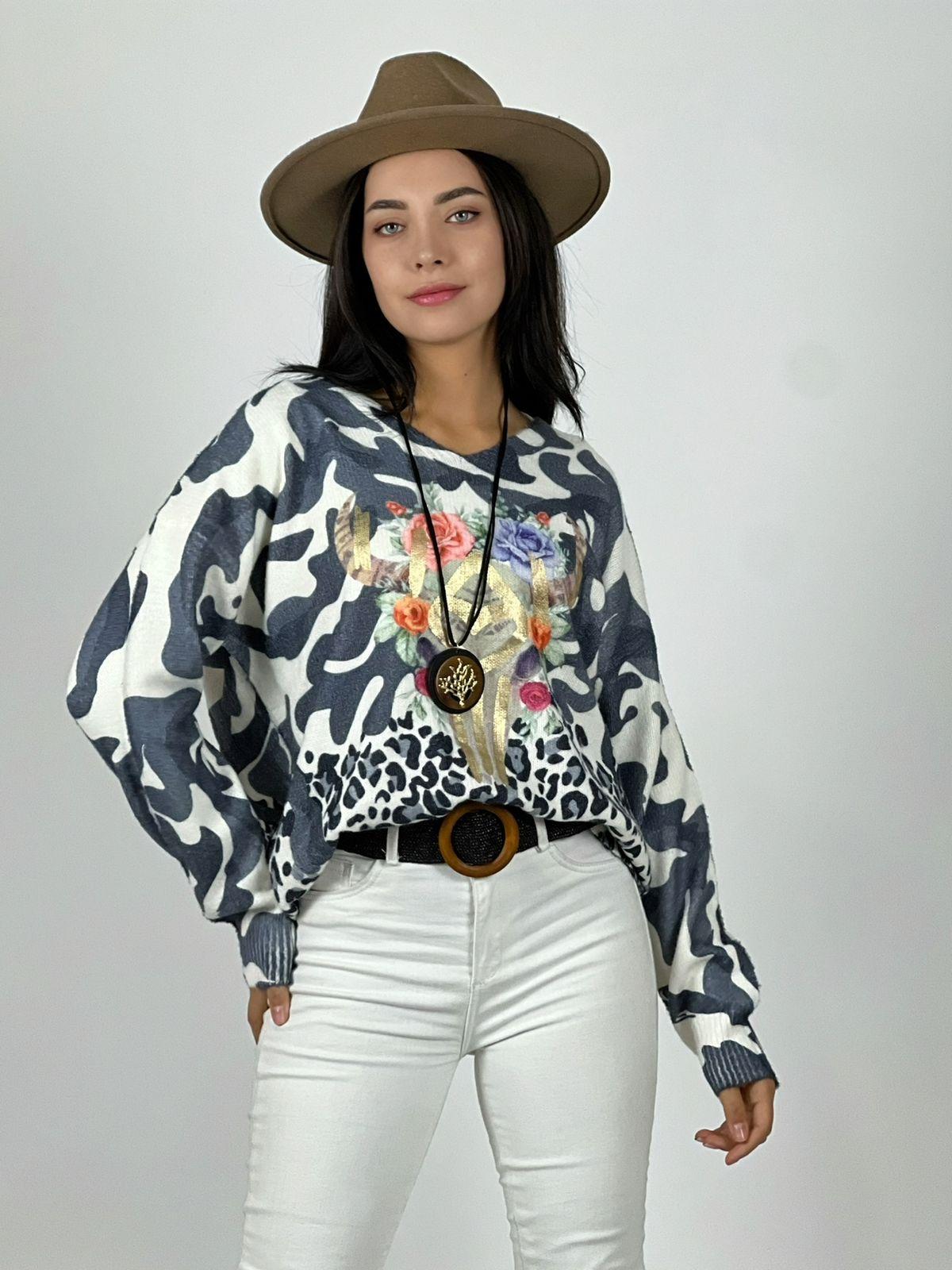 Sweater Cashmere Print