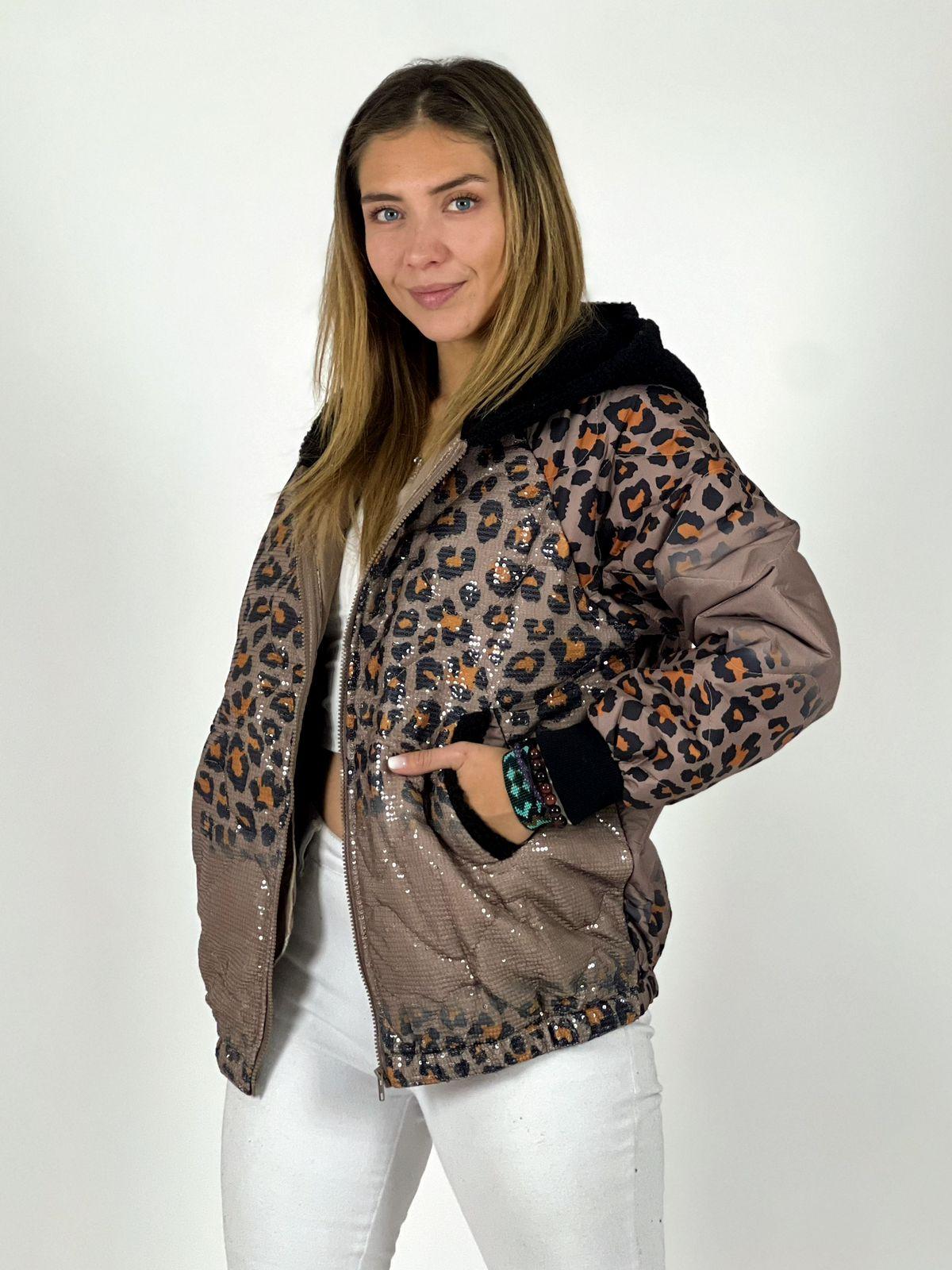Parka con Lentejuelas Print