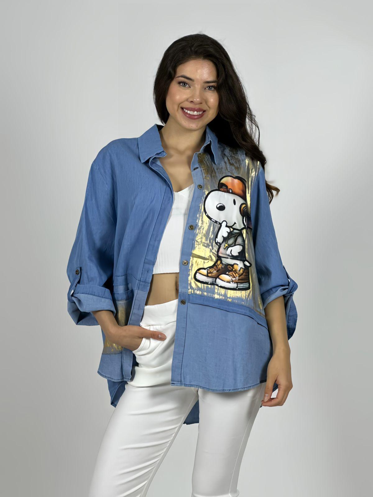 Blusa Mezclilla Estampado Snoopy