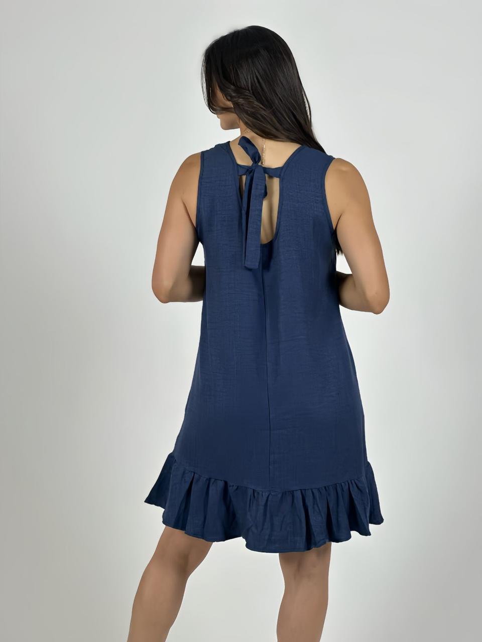 Mini Vestido Sin Mangas Tela Cey