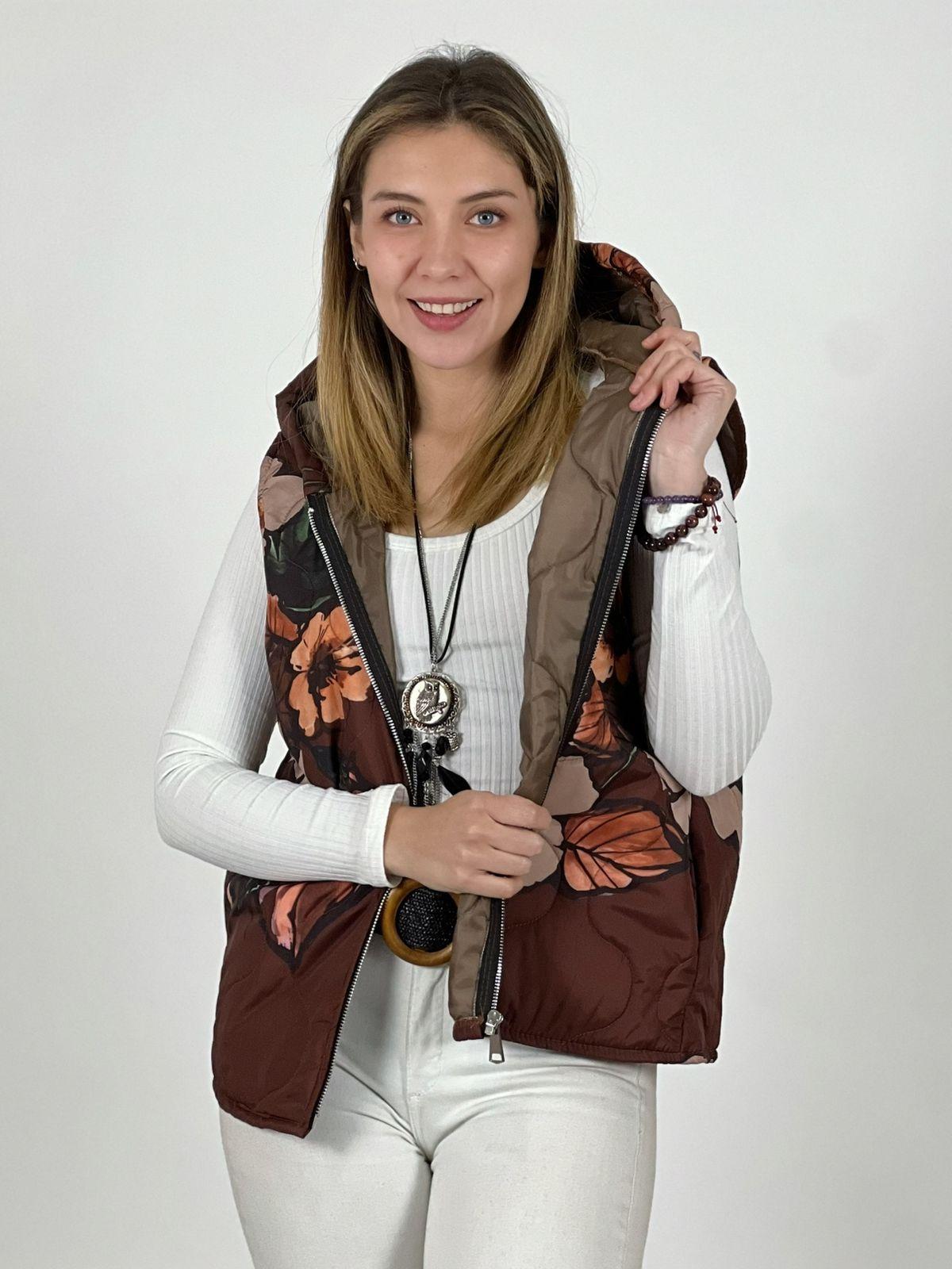 Parka Italiana Corta Estampado Flores