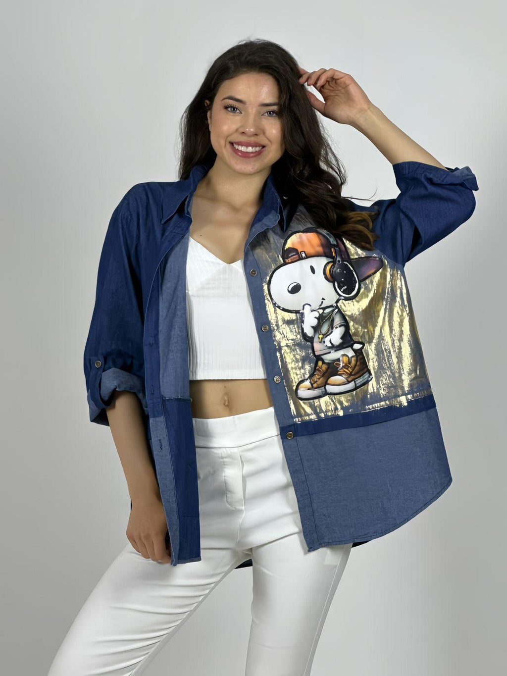 Blusa Mezclilla Estampado Snoopy