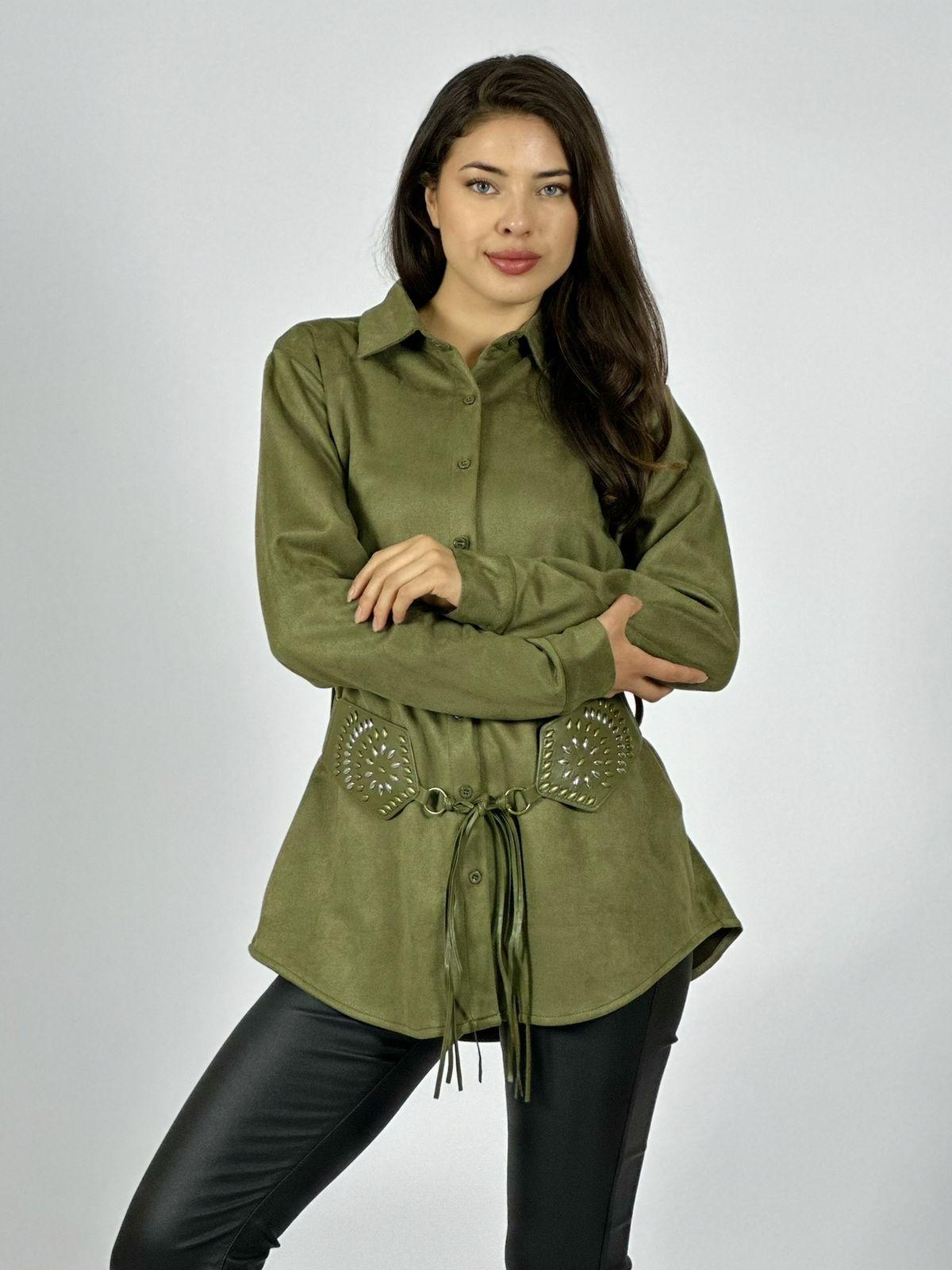 Sobre Camisa Gamuza con Cinturón Boho