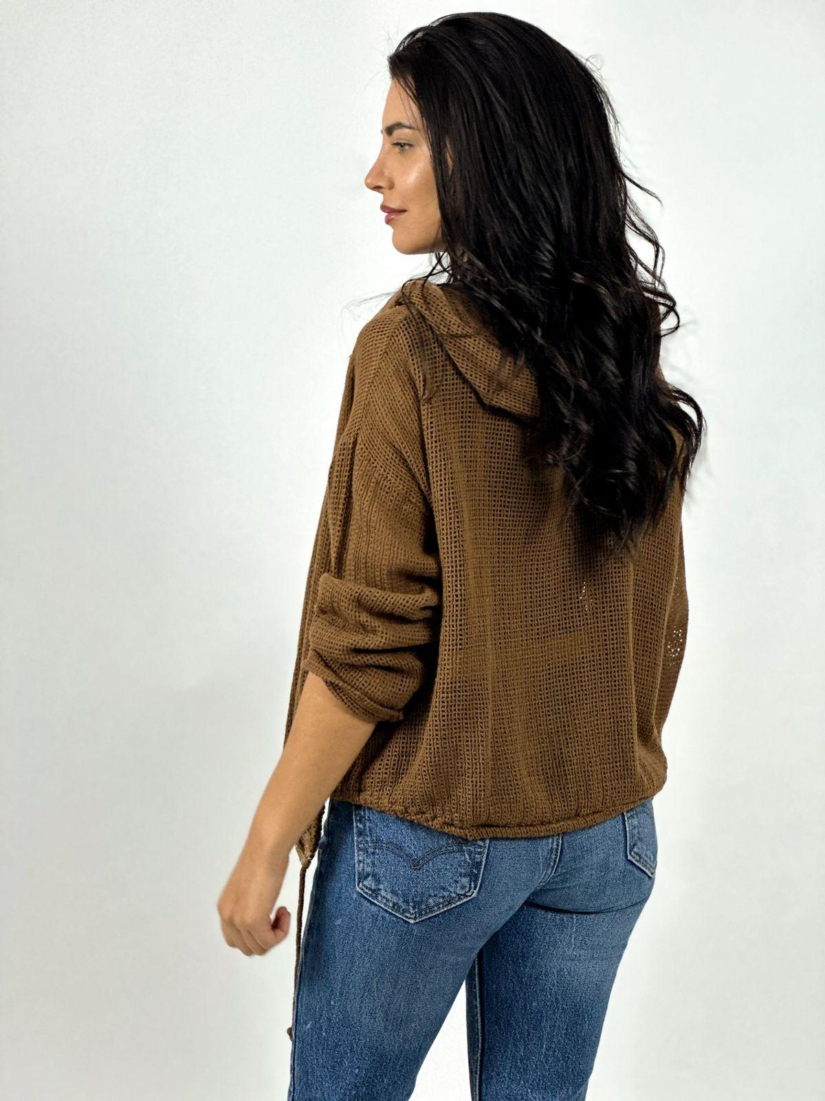 Bomber Italiana Tejida Bordes con Brillos