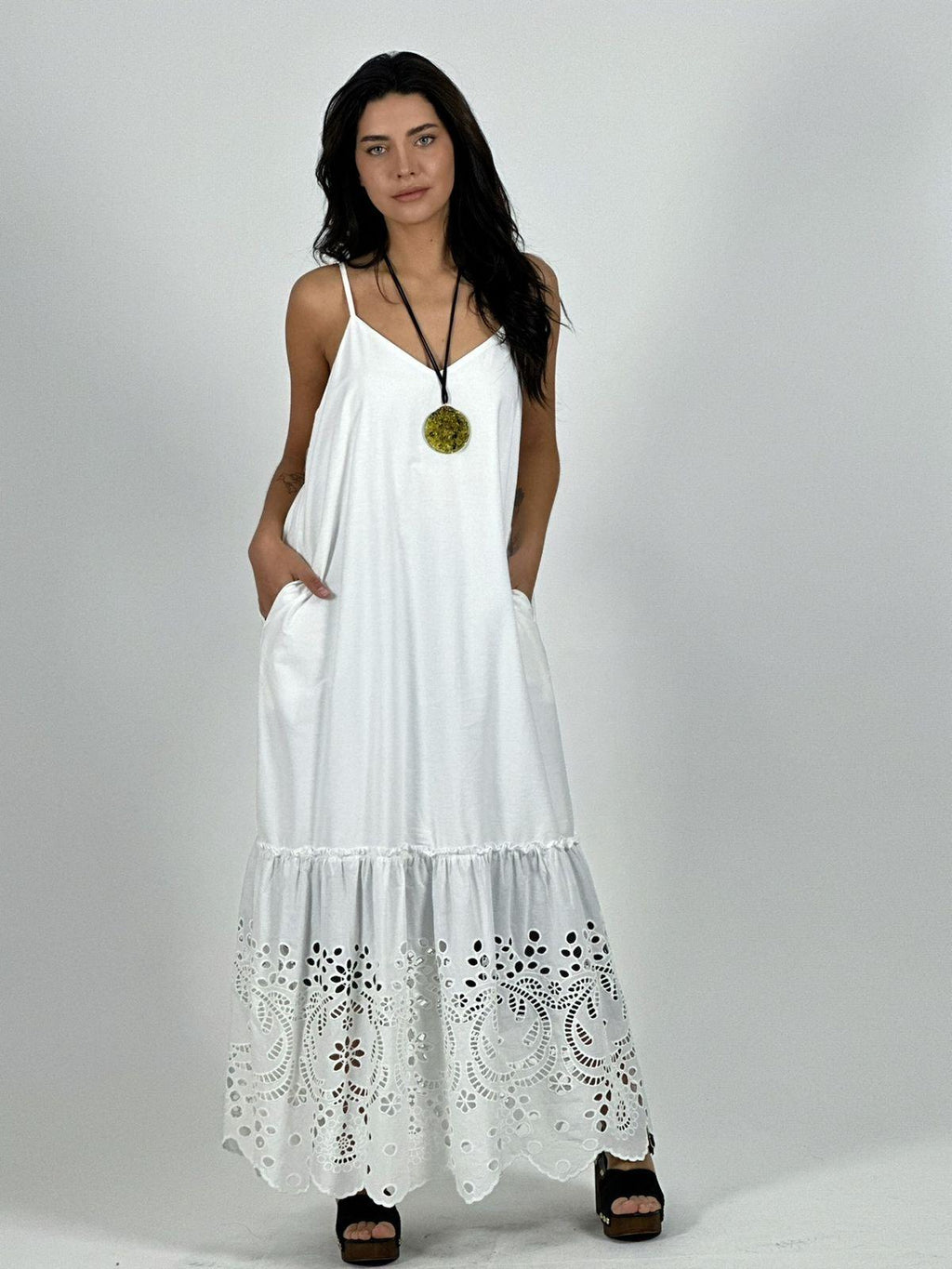 Vestido Gabardina de Tirantes Broderi