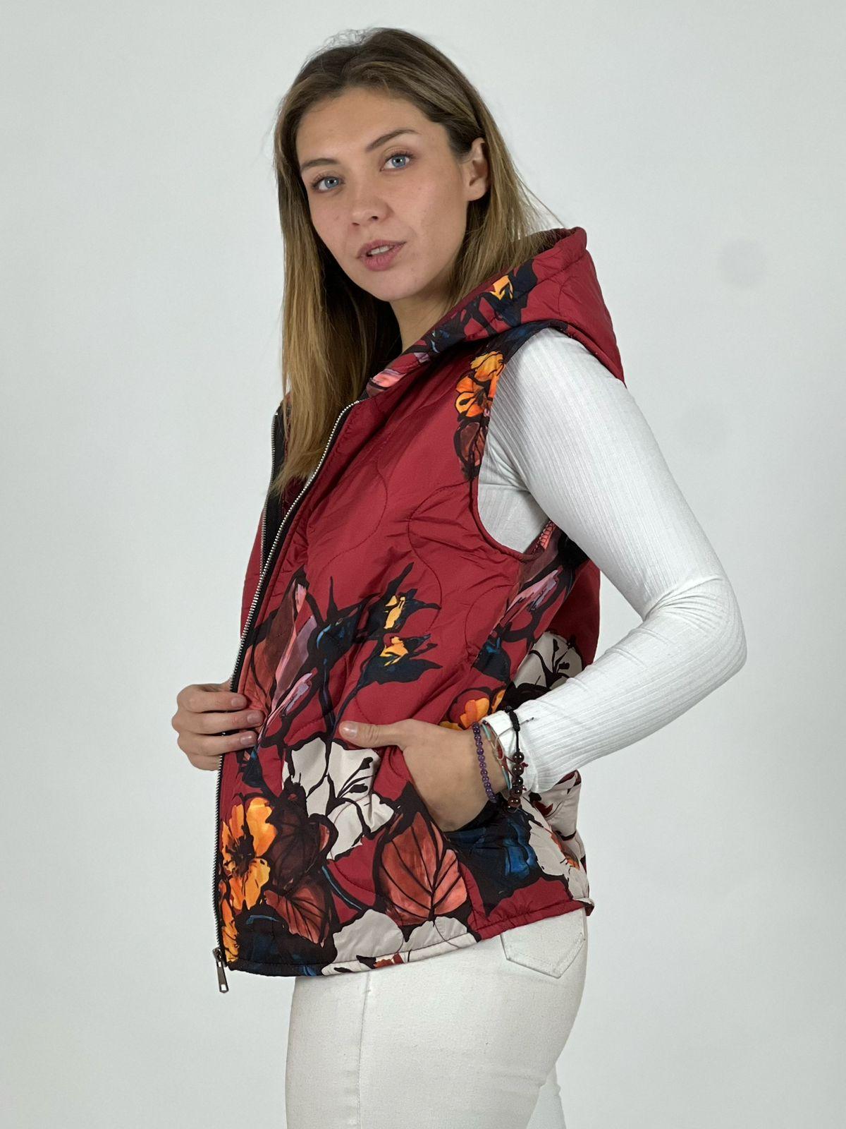 Parka Italiana Corta Estampado Flores