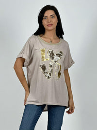 Polera Love Brillo y Lentejuelas