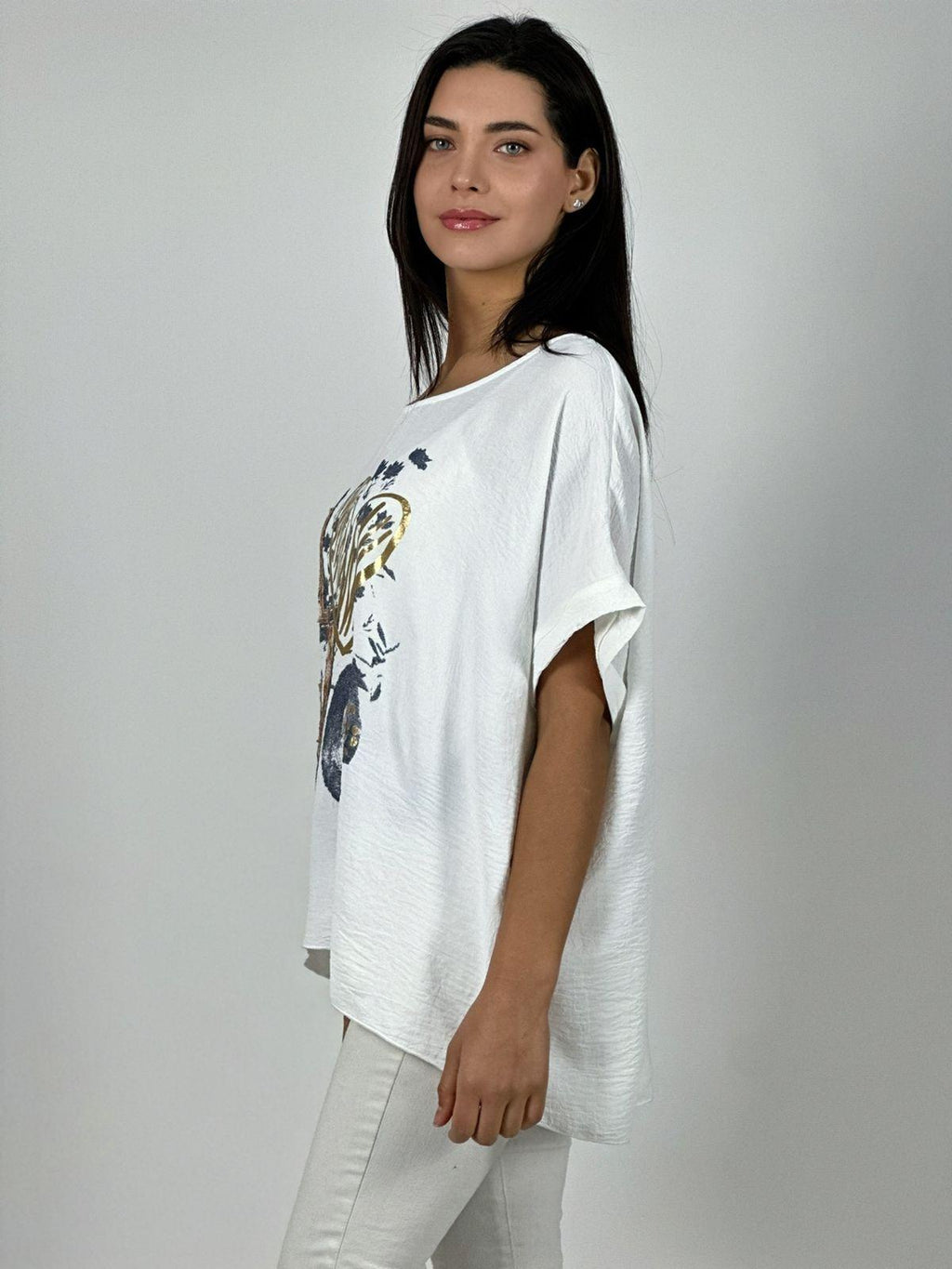 Polera Algodón Love Corazón Brillante