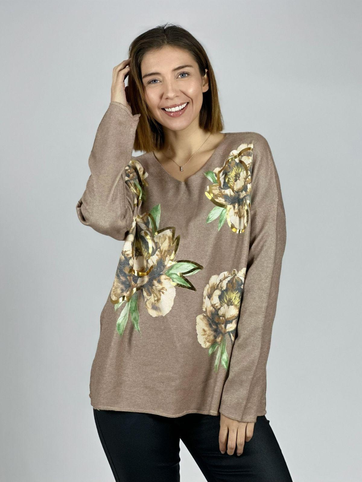 Sweater Spandex Estampado Floral