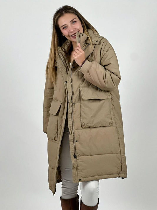 Parka Acolchada Bolsillos Cargo