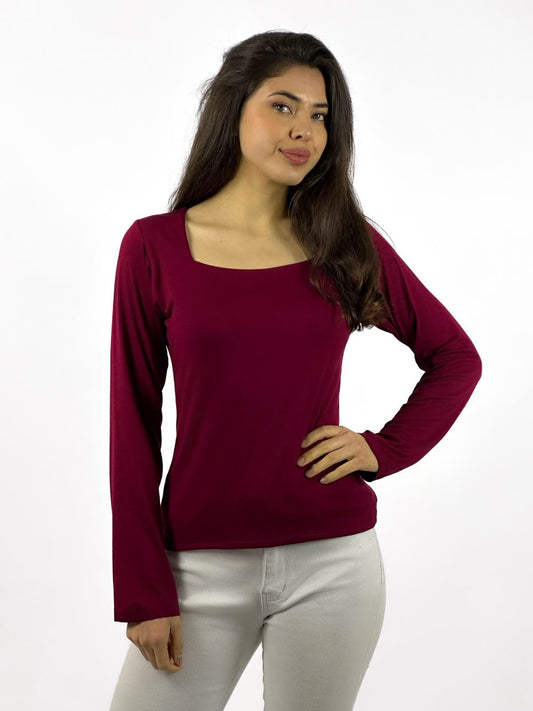 Polera Básica Cuello Cuadrado
