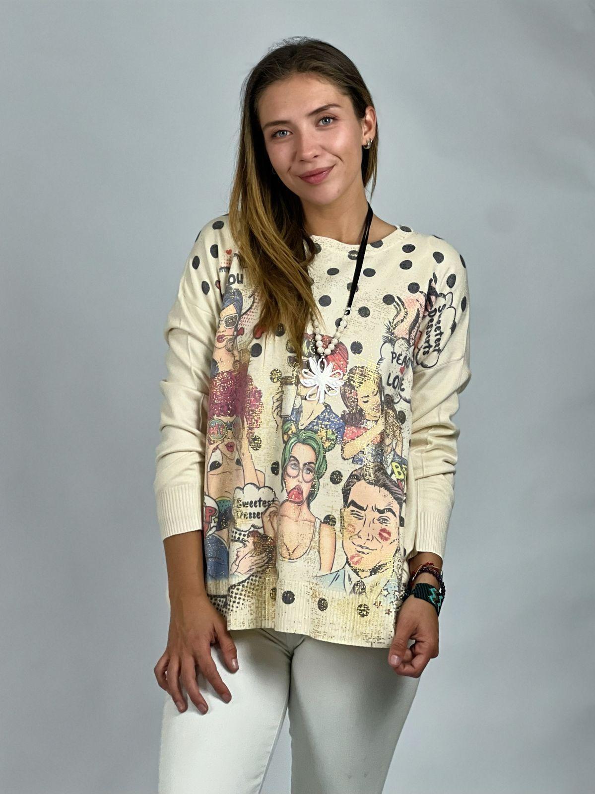 Sweater Spandex Comics Lunares