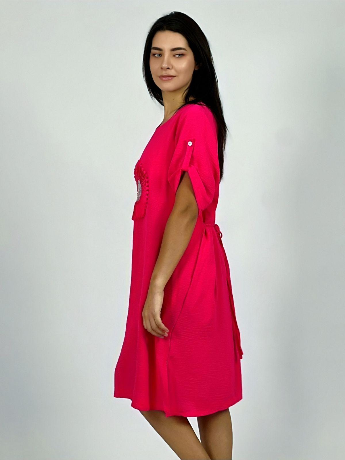 Vestido Crepe Holgado Circulo con Brillo