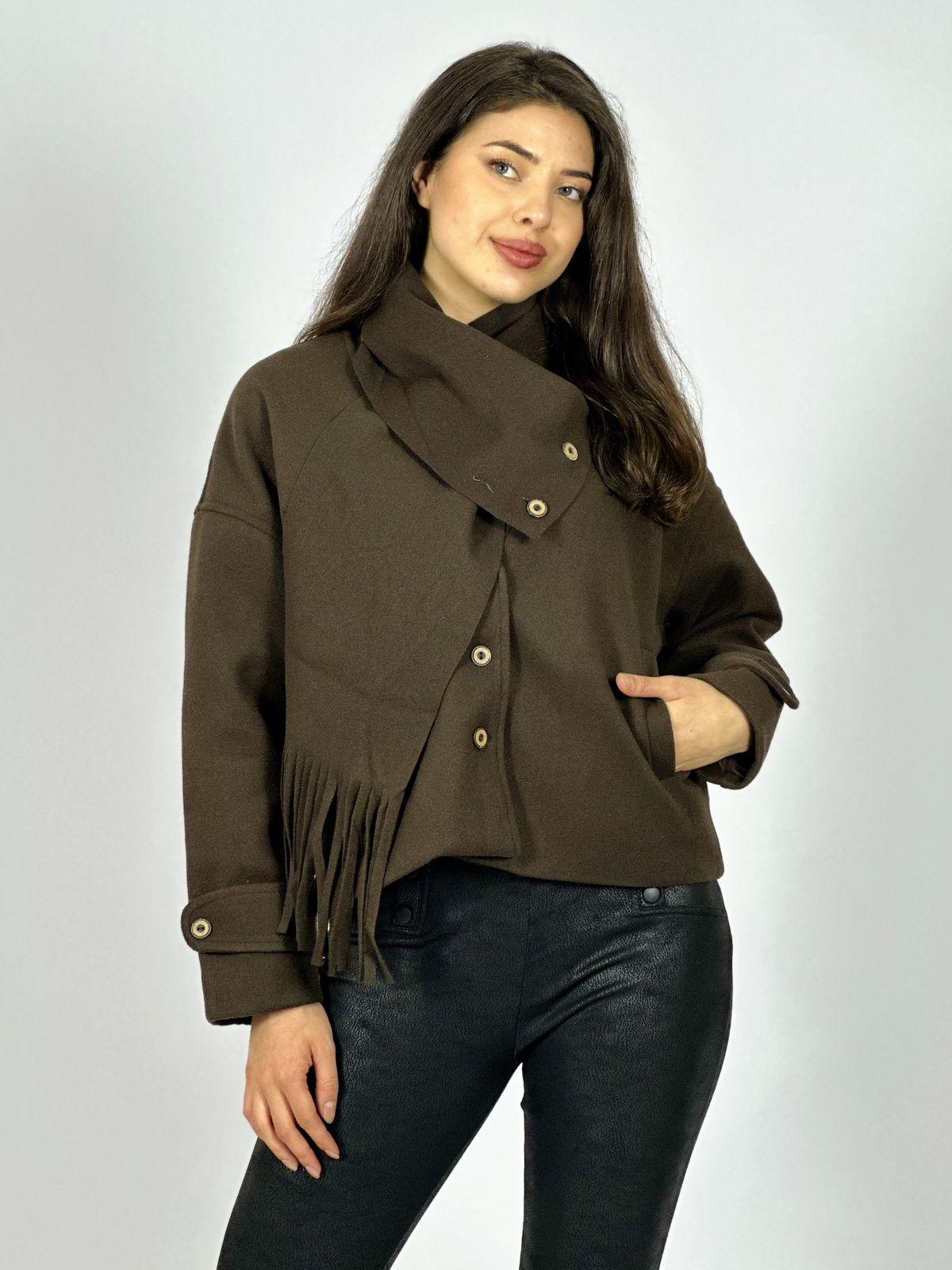 Chaqueta Paño con Bufanda Camel