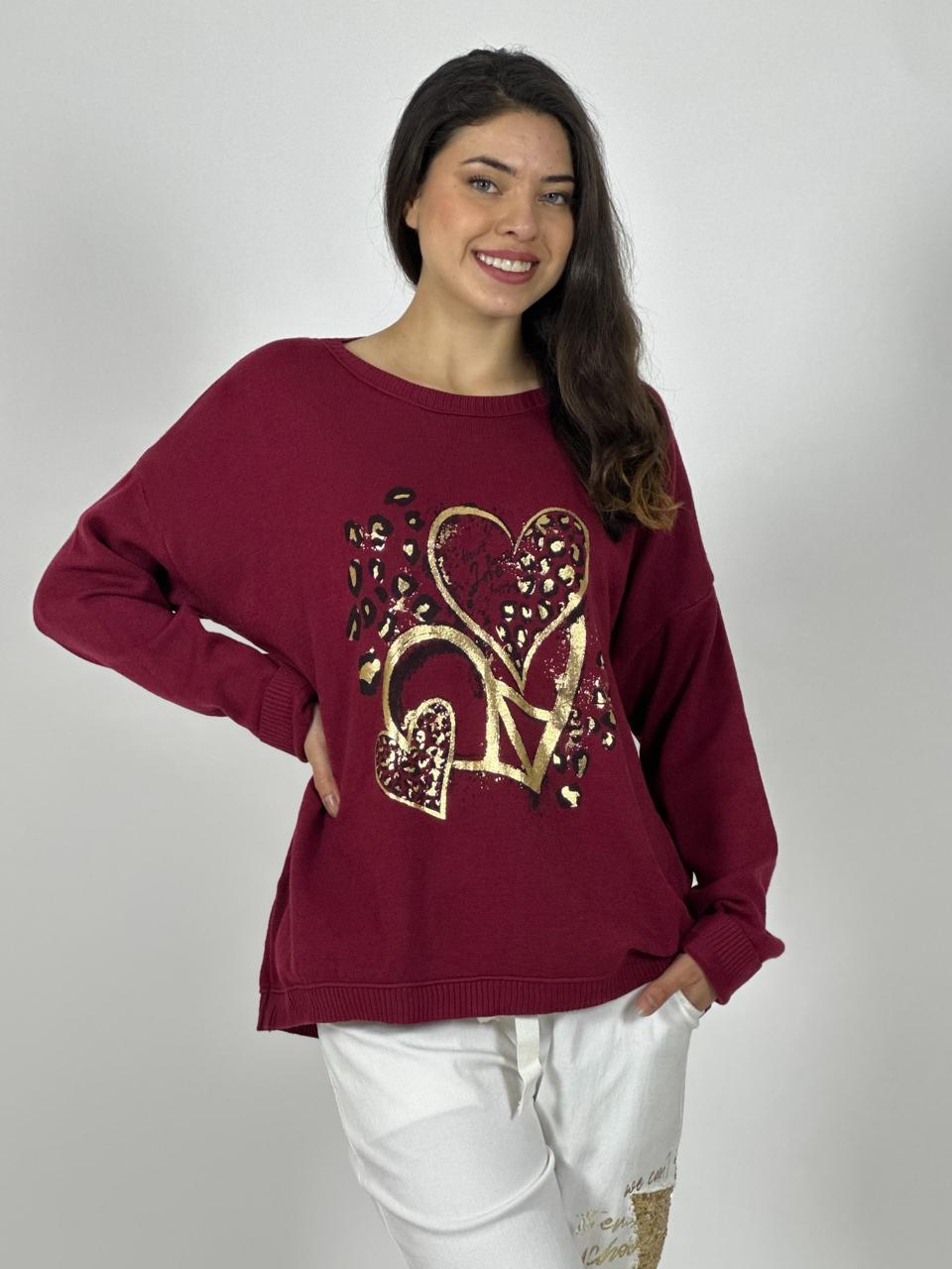 Polerón Italiano Triple Corazón Print