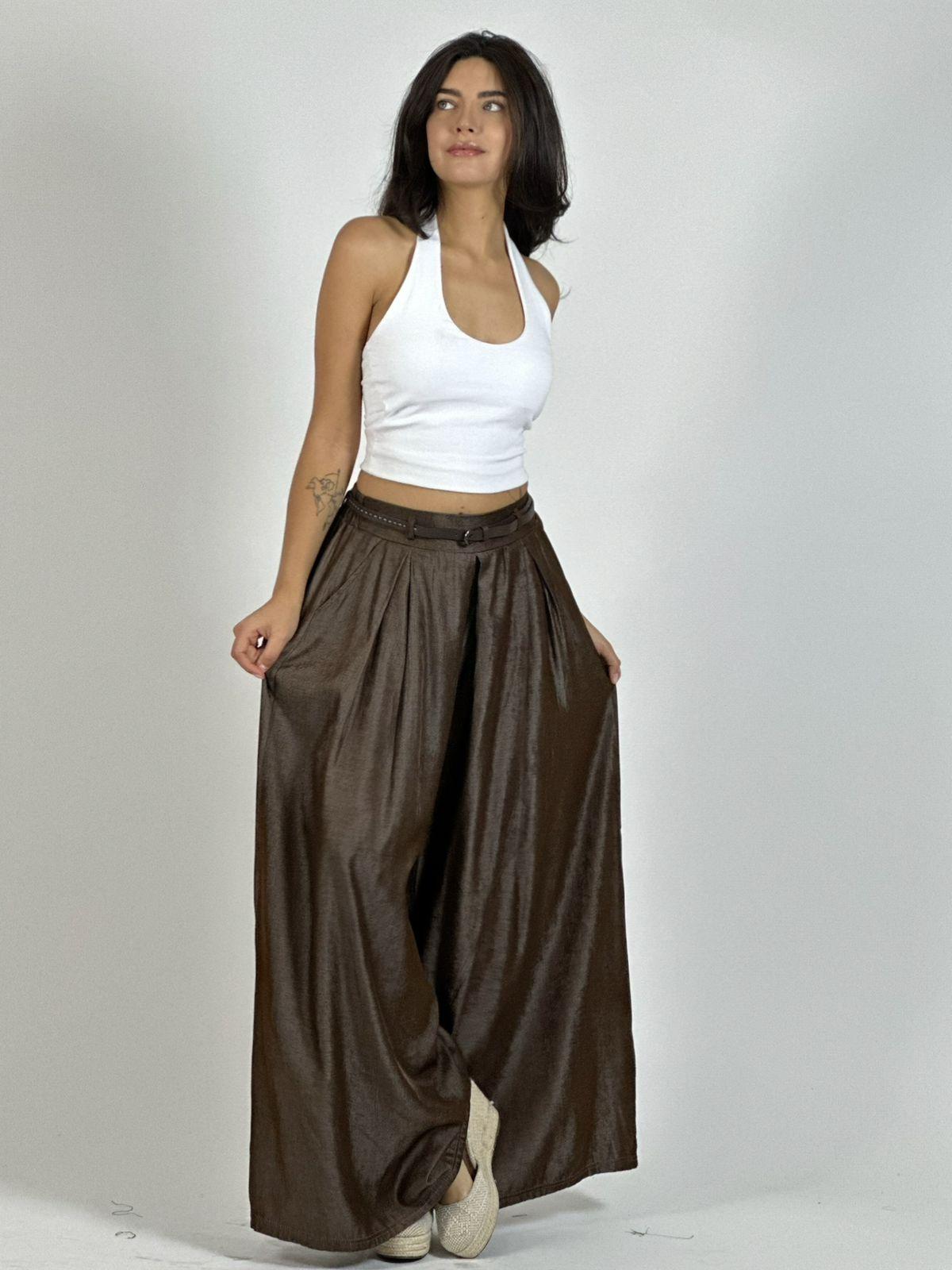 Palazzo Satinado con Cinturón