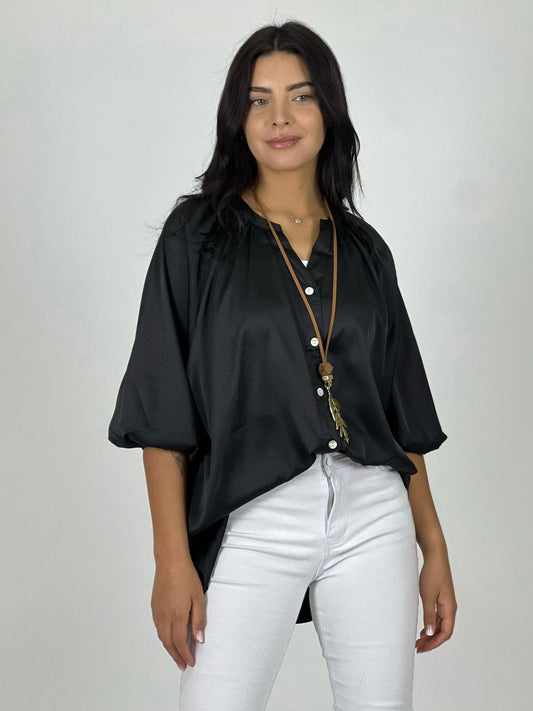 Blusa Satin Cuello V