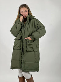 Parka Acolchada Bolsillos Cargo