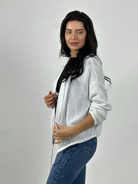 Bomber Italiana Tejida Bordes con Brillos