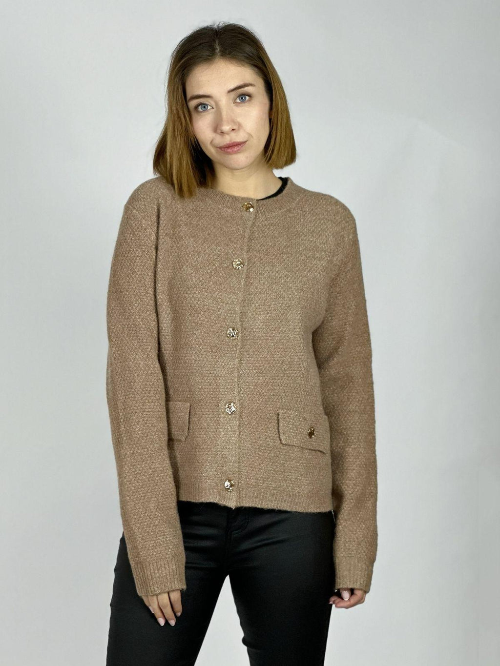 Sweater Tipo Blazer Paño Botones Dorados