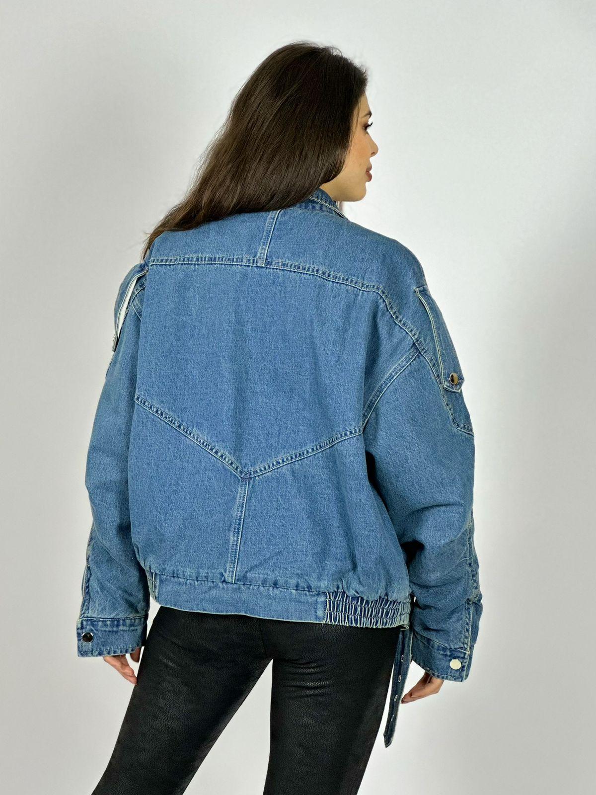 Chaqueta de Mezclilla Aviadora Acolchada