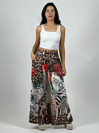 Palazzo Satín Estampado Snoopy y Rosas