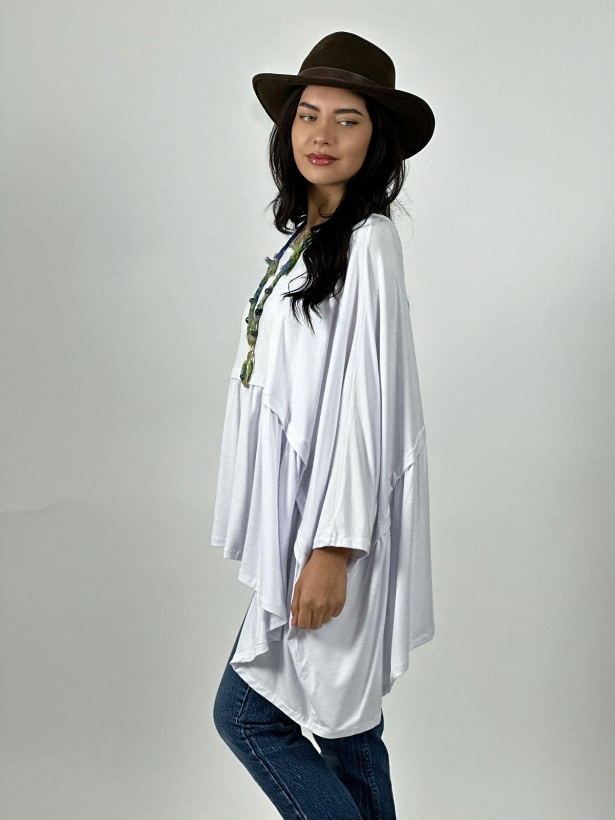 Polera Boho Holgada Costura Horizontal