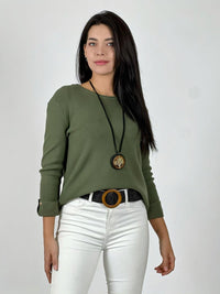 Sweater de lana mangas dobles y botones