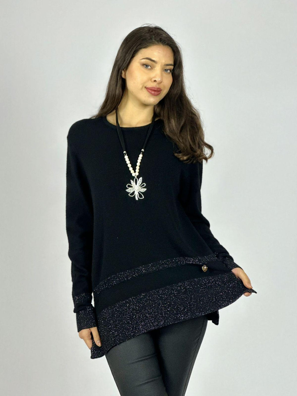 Sweater Spandex Bordes con Brillos