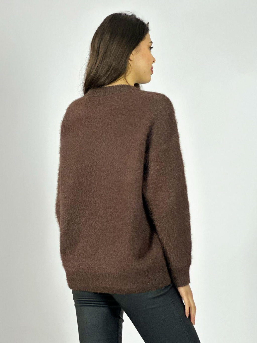 Sweater Cashmere Corazón Print con Brillos