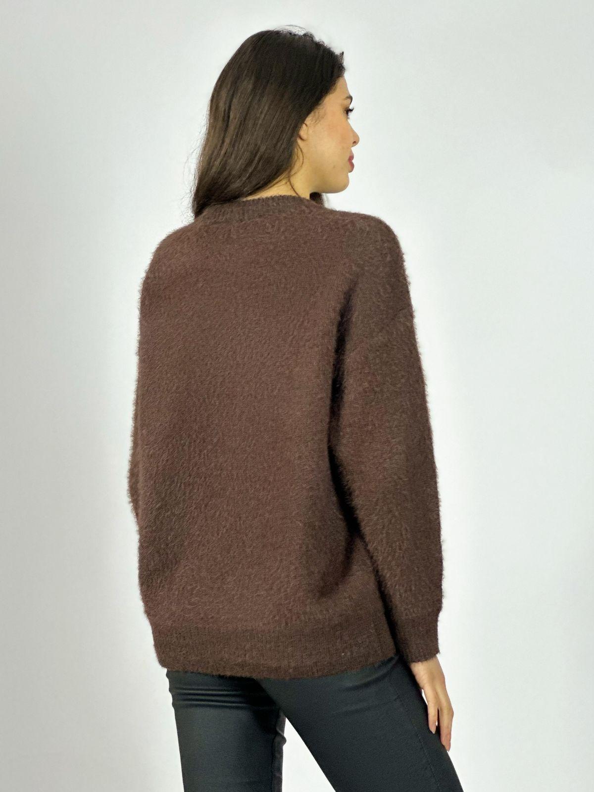 Sweater Cashmere Corazón Print con Brillos