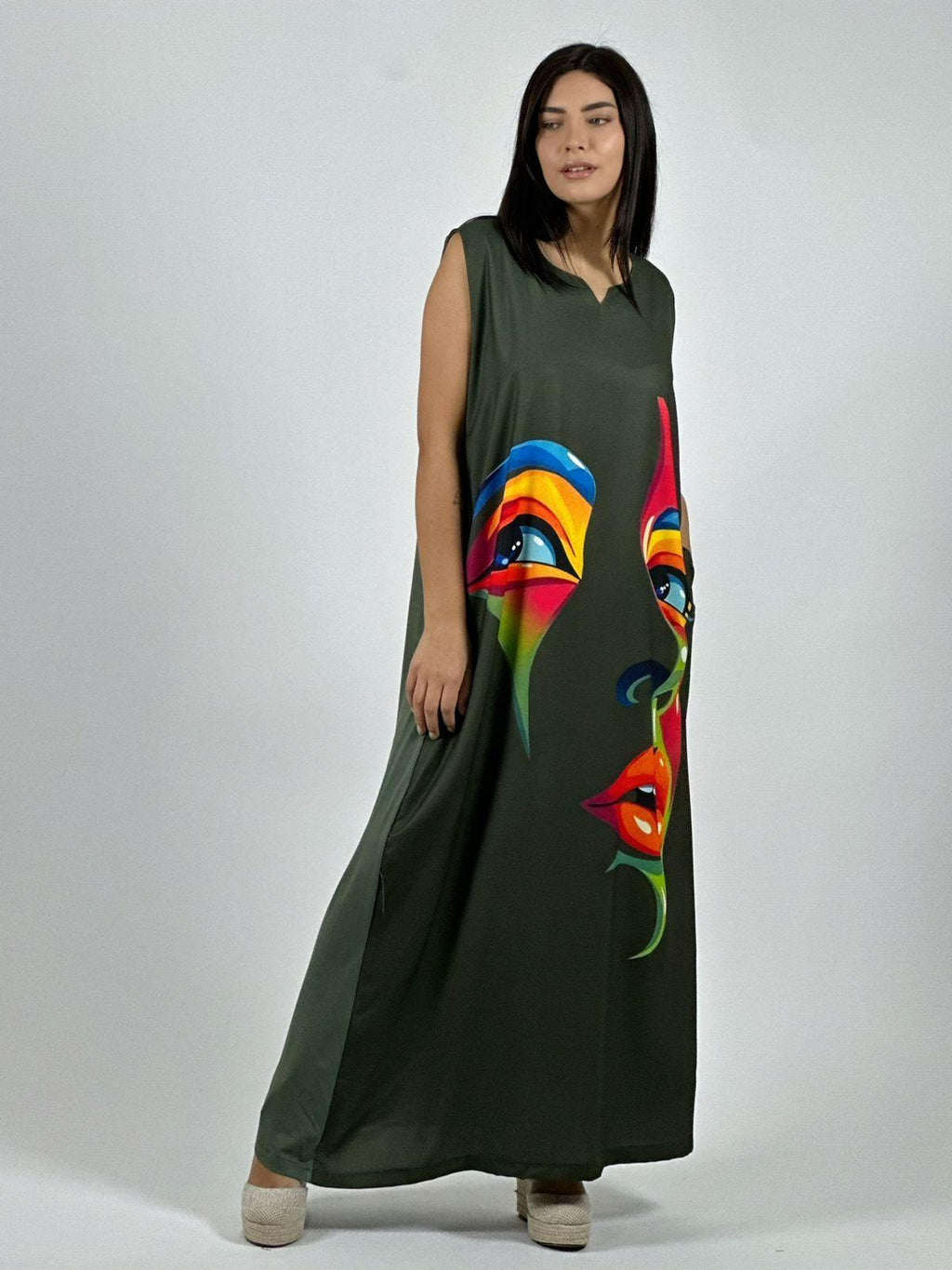 Vestido Sublimado Rostro Colorido