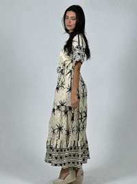 Vestido Abotonado Diseño Palmeras