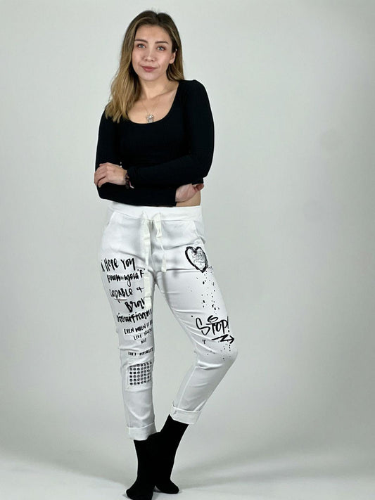Jogger Italiano Diseño Letras y Corazón