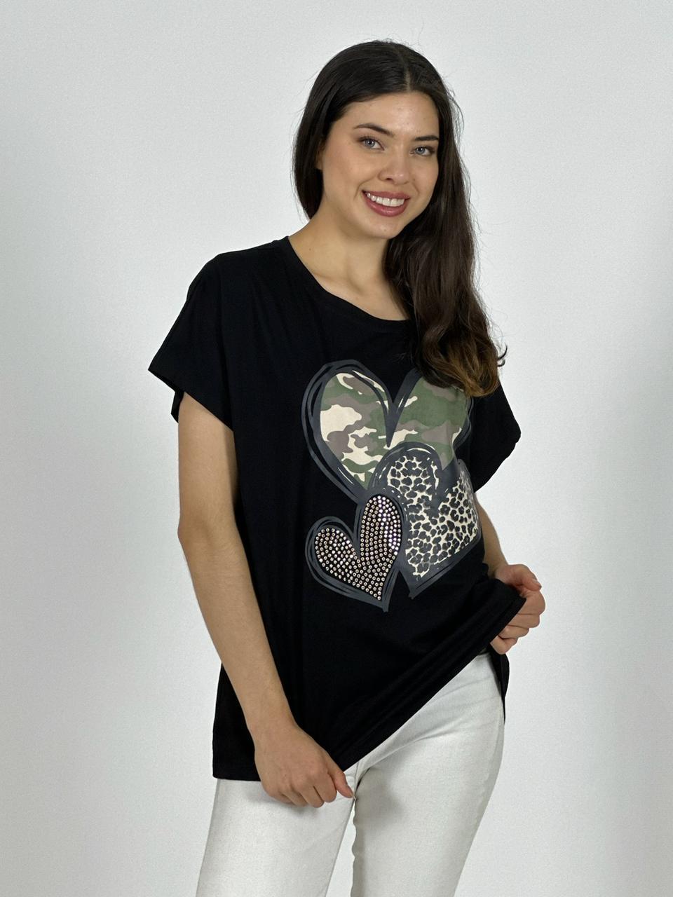 Polera Algodón Casual Triple Corazón
