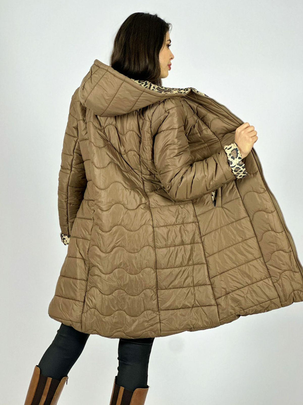 Parka Acolchada Forrado Print