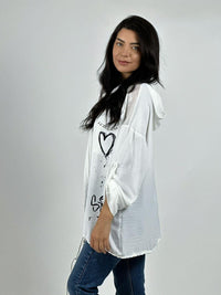 Blusa Crepé  Estampado Letras con Gorro